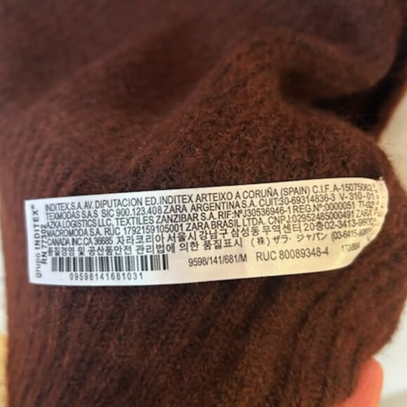NWOT Zara Burgundy Knit Cardigan Sweater With Pockets - Picture 10 of 10